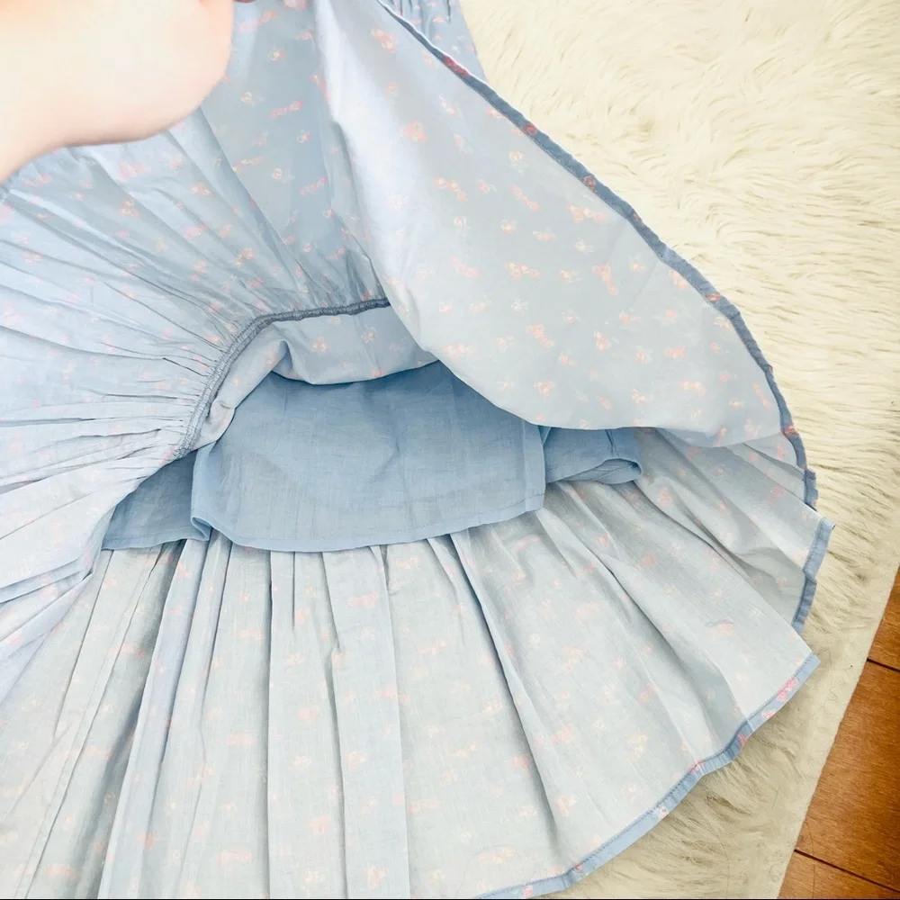 🔥Sales- NWT LoveShackFancy X REVOLVE Begonia Dress in Baby Blue Pomme - Size S - Picture 14 of 14